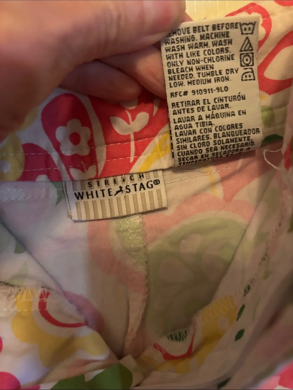White Stag Stretch Printed A-Line Women's Skirt in Pink and Green
